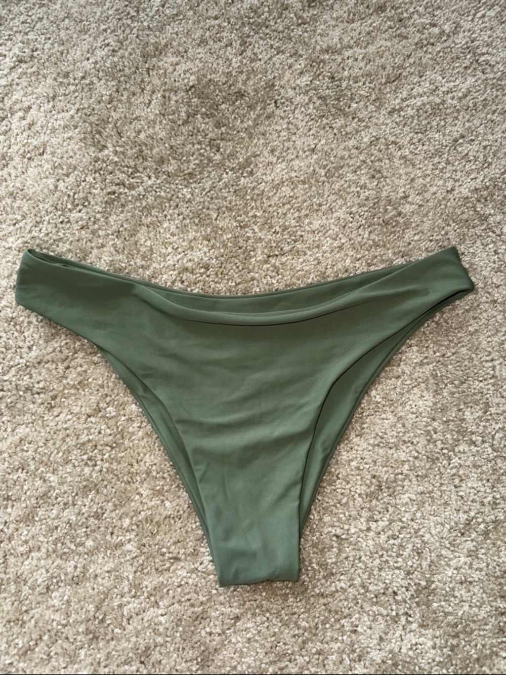 Zaful Olive Green High Leg cheeky Bikini Bottom